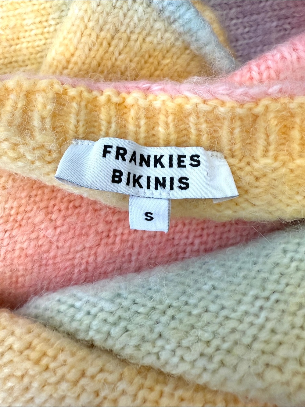 Frankies Bikinis Debbie Knit Dress Cotton Candy Pastel Rainbow Halter Mini Small - Picture 2 of 11